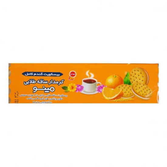 تصویر از مینو بیسکویت ساقه طلایی کرمدار پرتقالی 192گ
