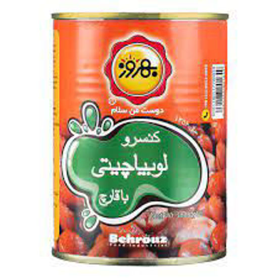 تصویر از بهروز کنسرو لوبیا چیتی با قارچ 380گ