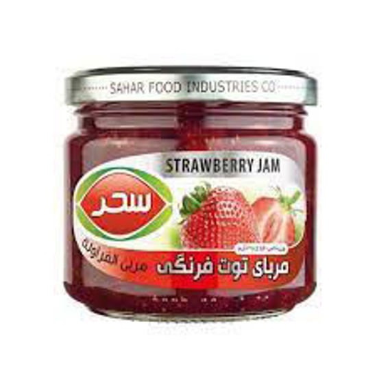 تصویر از سحر مربای توت فرنگی شیشه 390گ