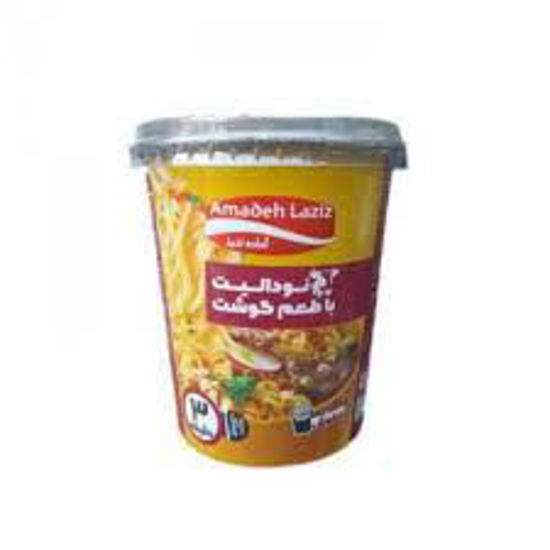 تصویر از آماده لذیذ نودالیت با طعم گوشت همراه چنگال