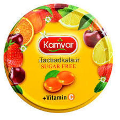 تصویر از کامور آبنبات بدون قند شش میوه قوطی 150گ